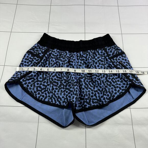 Lululemon Shorts Womens 6 Blue Black Tracker Ace Spot Lullaby Athletic Gym Run - Picture 7 of 10